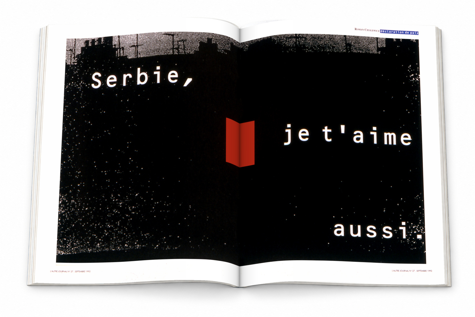 Double page L’Autre Journal — Serbie, je t’aime aussi